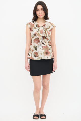 Beaufille Printed Neck Tie Blouse