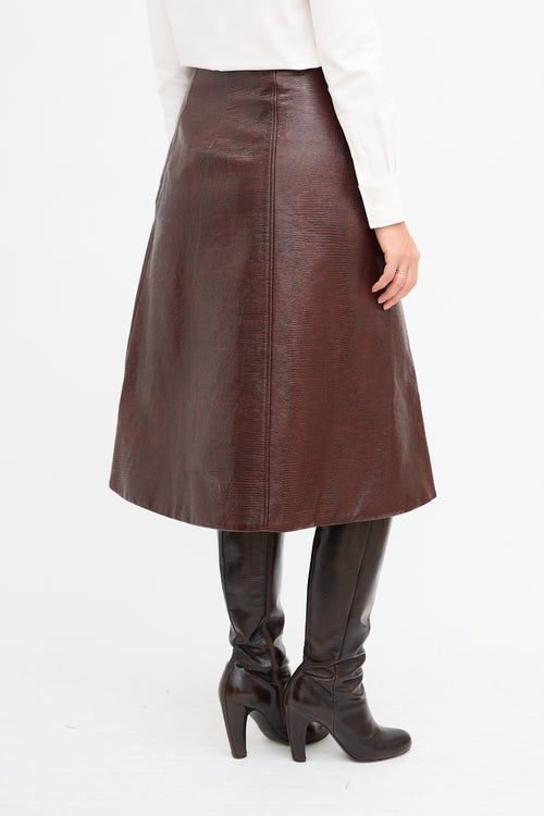 Beaufille Burgundy Faux Leather Garbo Skirt