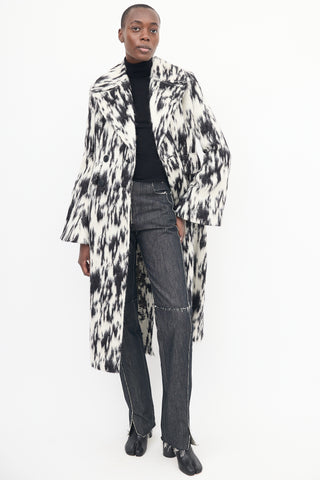 Beaufille Black & White Double Breasted Coat