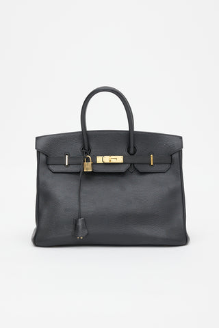 Hermès 2001 Noir Ardennes Birkin 35 Bag