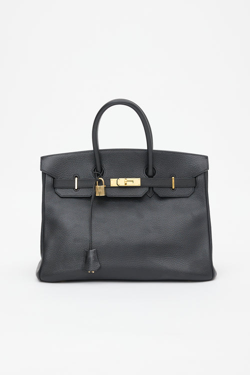 Hermès 2001 Noir Ardennes Birkin 35 Bag