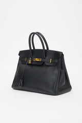 Hermès 2001 Noir Ardennes Birkin 35 Bag