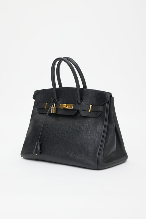 Hermès 2001 Noir Ardennes Birkin 35 Bag