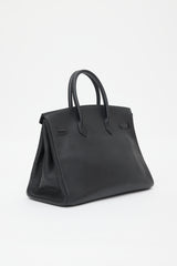 Hermès 2001 Noir Ardennes Birkin 35 Bag