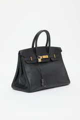 Hermès 2001 Noir Ardennes Birkin 35 Bag