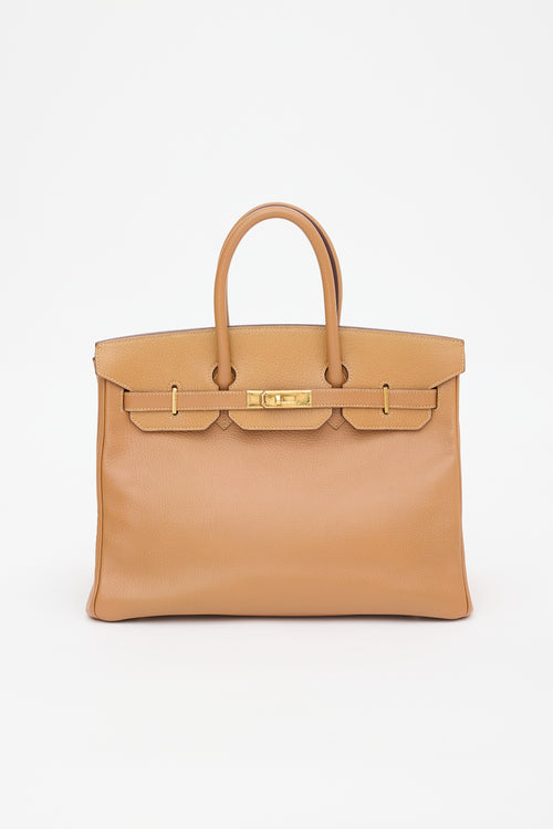 Hermès 1996 Natural Sable Ardennes Birkin 35 Bag