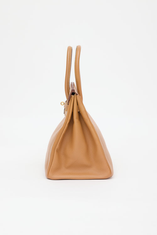 Hermès 1996 Natural Sable Ardennes Birkin 35 Bag