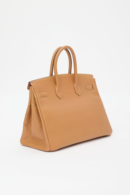 Hermès 1996 Natural Sable Ardennes Birkin 35 Bag