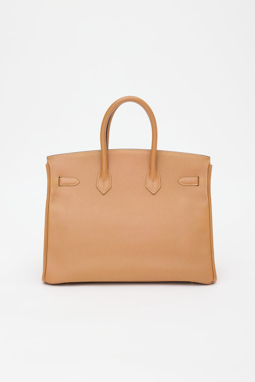 Hermès 1996 Natural Sable Ardennes Birkin 35 Bag