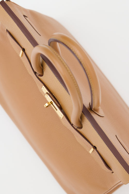 Hermès 1996 Natural Sable Ardennes Birkin 35 Bag