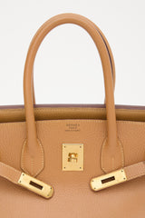 Hermès 1996 Natural Sable Ardennes Birkin 35 Bag
