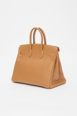 Hermès 1996 Natural Sable Ardennes Birkin 35 Bag