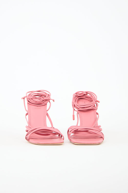 Black Suede Studio Leather Lana Ankle Tie Sandal