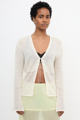Blumarine Embellished Tie Cardigan