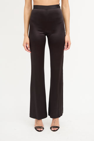 Blumarine Black Silk Straight Leg Trouser