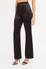 Blumarine Black Silk Straight Leg Trouser