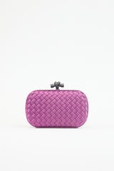 Bottega Veneta Satin & Exotic Leather Intrecciato Knot Clutch