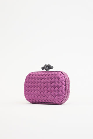 Bottega Veneta Satin & Exotic Leather Intrecciato Knot Clutch