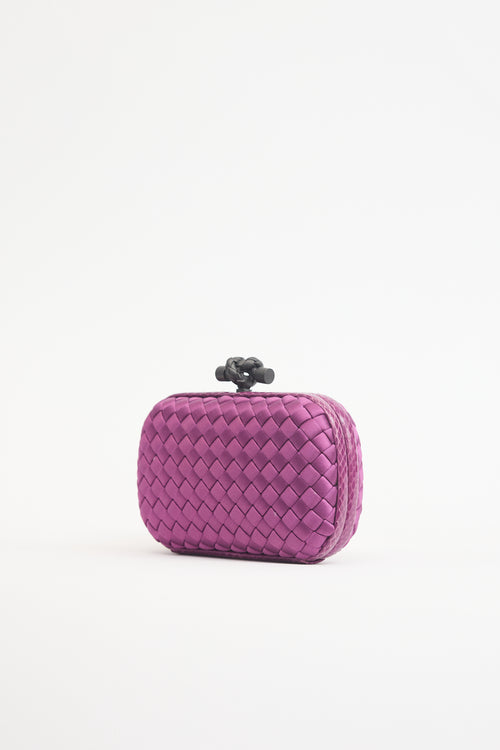Bottega Veneta Satin & Exotic Leather Intrecciato Knot Clutch