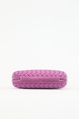 Bottega Veneta Satin & Exotic Leather Intrecciato Knot Clutch
