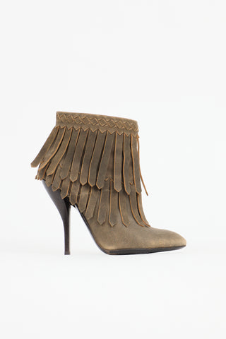 Bottega Veneta Suede Fringe Heeled Boot
