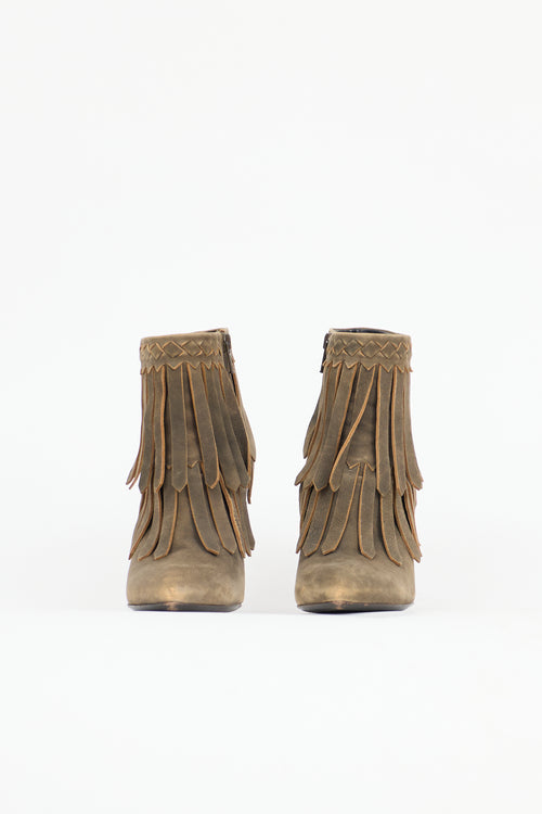 Bottega Veneta Suede Fringe Heeled Boot