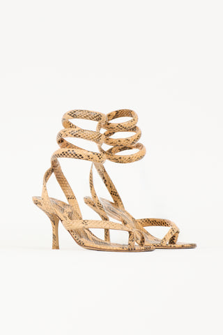 Bottega Veneta Embossed Leather Spiral Sandal
