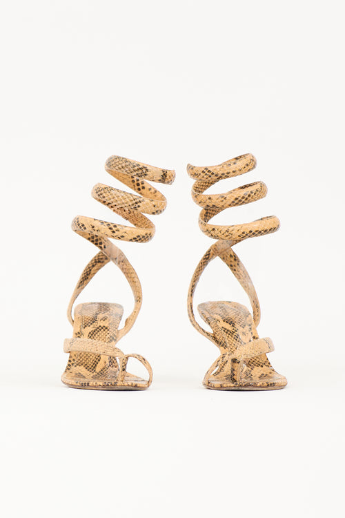 Bottega Veneta Embossed Leather Spiral Sandal