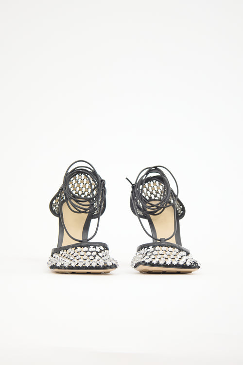 Bottega Veneta Crystal Web Sandal