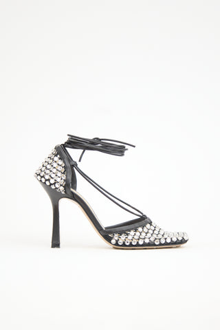 Bottega Veneta Stretch Crystal Web Sandal