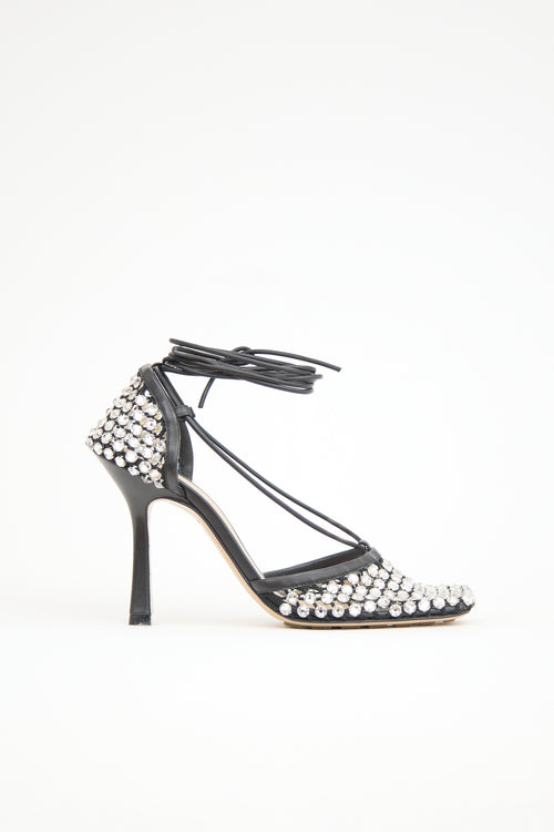 Bottega Veneta Stretch Crystal Web Sandal