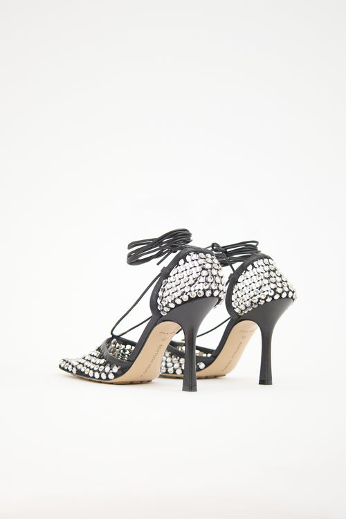 Bottega Veneta Stretch Crystal Web Sandal