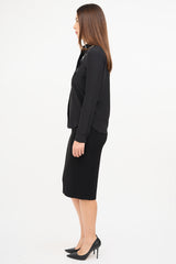 Bottega Veneta Black Silk & White Contrast Pleat Shirt