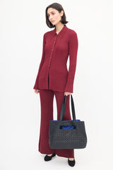 Bottega Veneta Black Leather Intrecciato Slot Tote Bag
