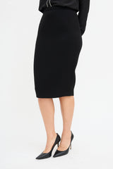 Bottega Veneta Black Pencil Midi Skirt