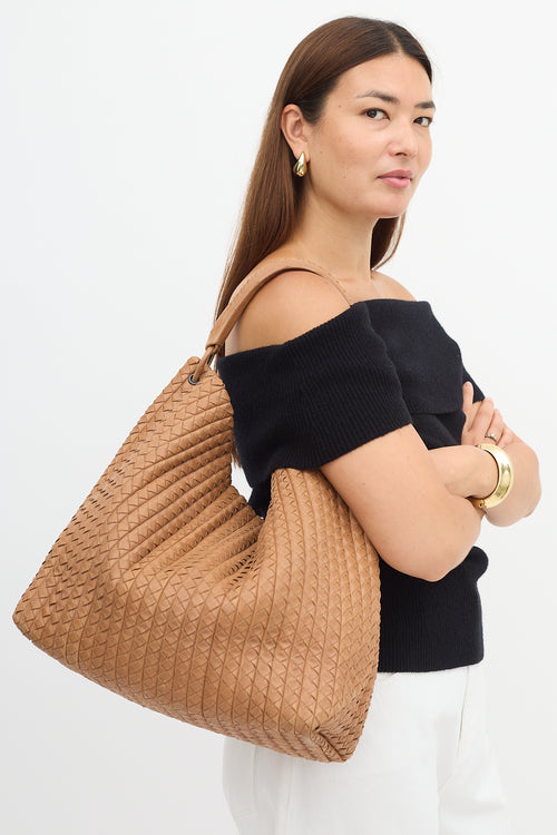 Bottega Veneta Leather Intrecciato Large Natte Tote Bag