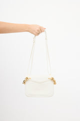 Bottega Veneta White Leather Mount Envelope Bag