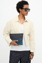Bottega Veneta Leather Intrecciato Zip Pouch