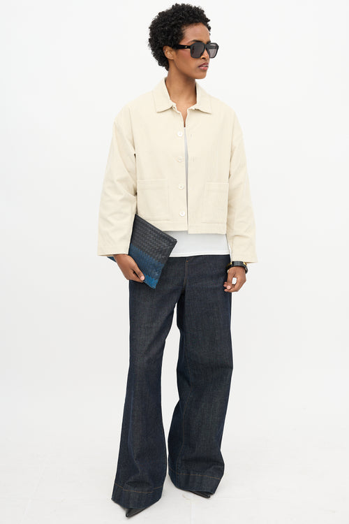 Bottega Veneta Leather Intrecciato Zip Pouch