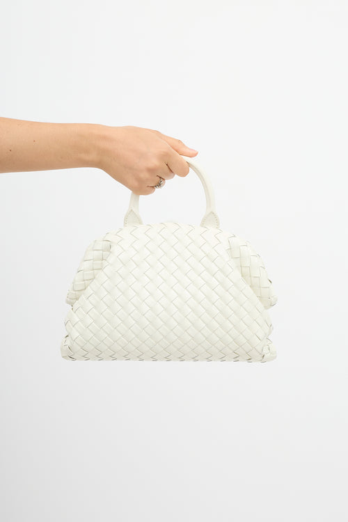Bottega Veneta Patent Intrecciato Mini Handle Bag