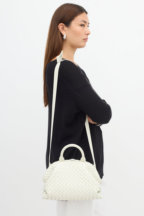 Bottega Veneta Patent Intrecciato Mini Handle Bag