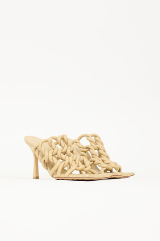 Bottega Veneta Knotted Leather Stretch Sandal