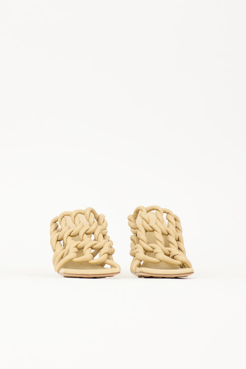 Bottega Veneta Knotted Leather Stretch Sandal