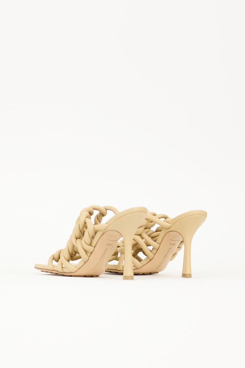 Bottega Veneta Knotted Leather Stretch Sandal
