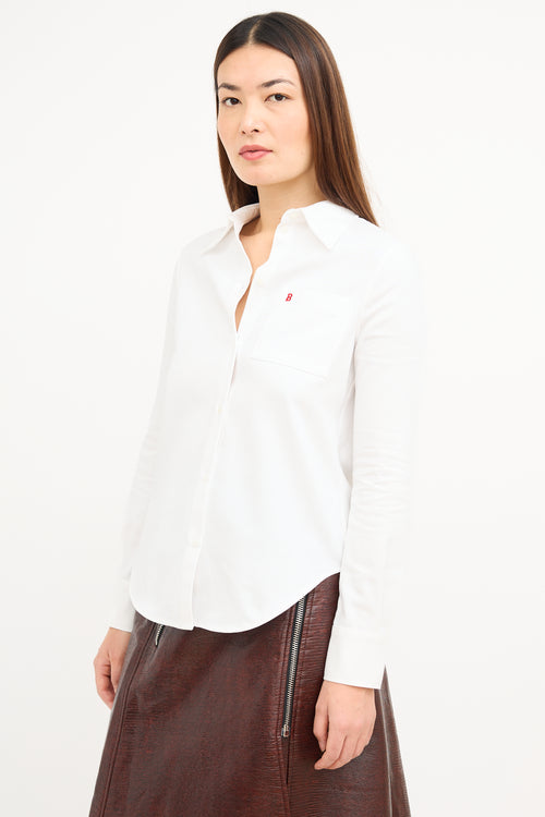 Brandon Maxwell White Monogrammed Shirt