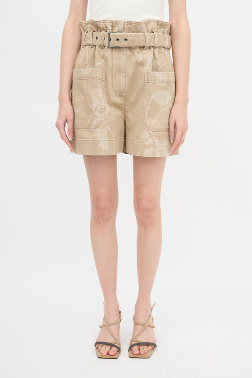 Brunello Cucinelli Floral Belted Shorts