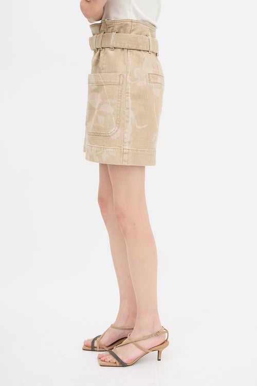 Brunello Cucinelli Floral Belted Shorts