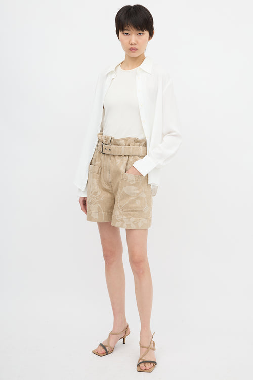 Brunello Cucinelli Floral Belted Shorts