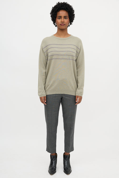 Brunello Cucinelli Cashmere Monili Stripe Sweater