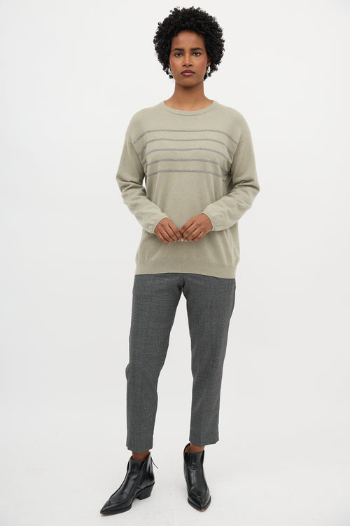 Brunello Cucinelli Cashmere Monili Stripe Sweater
